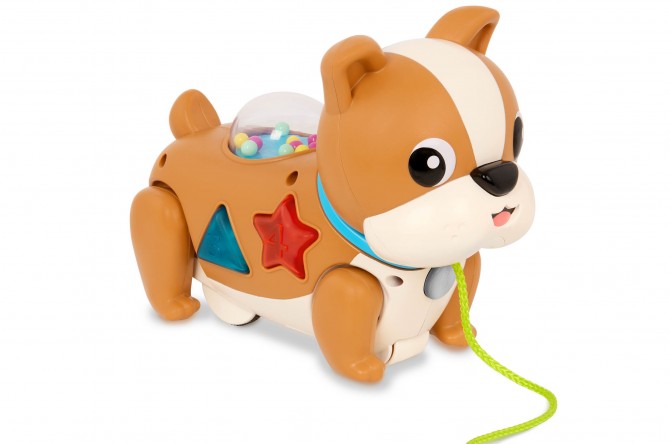 Piesek do ciągnięcia na sznurku B toys brązowy